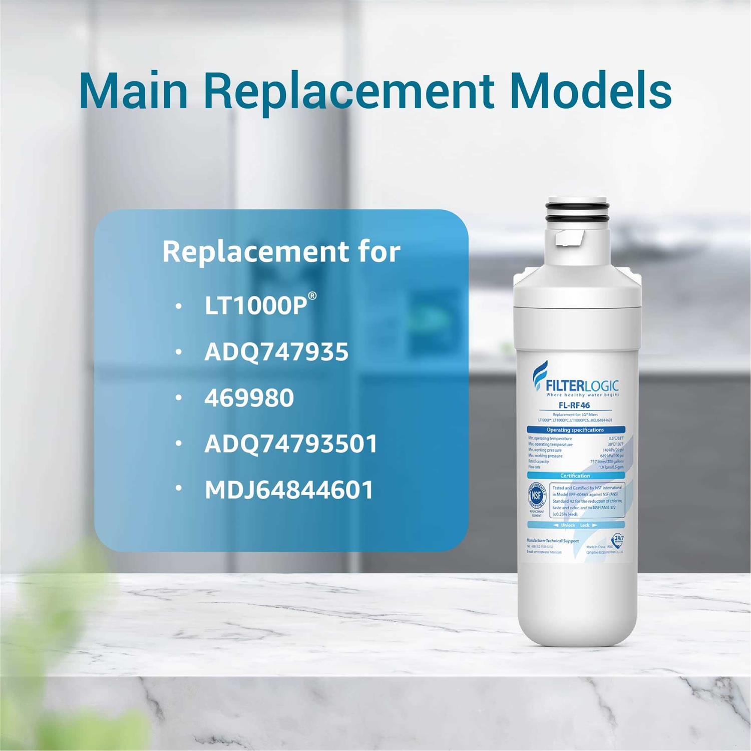 Filterlogic LT1000PC ADQ747935 MDJ64844601 Refrigerator Water Filter - Image 3