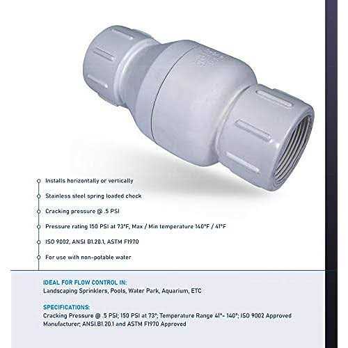 Midline Valve PVC Inline Check Valve for Backflow Prevention Solvent Connections - Image 3