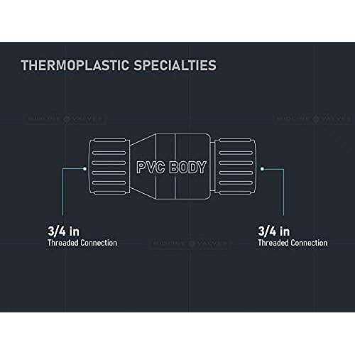 Midline Valve PVC Inline Check Valve for Backflow Prevention Solvent Connections - Image 4