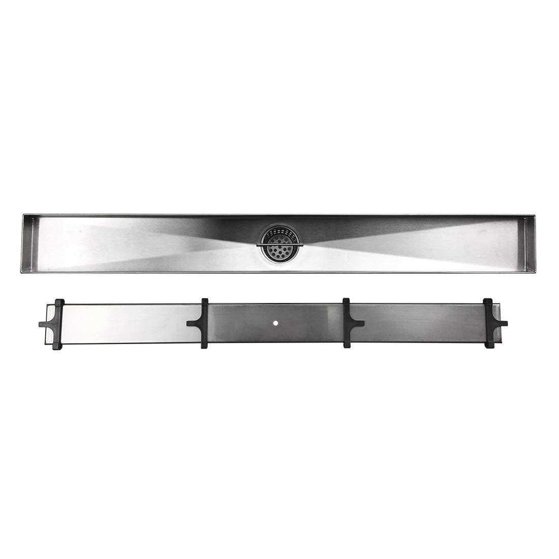 Neodrain Linear Shower Drain with Tile Insert Grate,Professional Brushed 304 Stainless Steel Rectangle Shower Floor Drai - Image 3