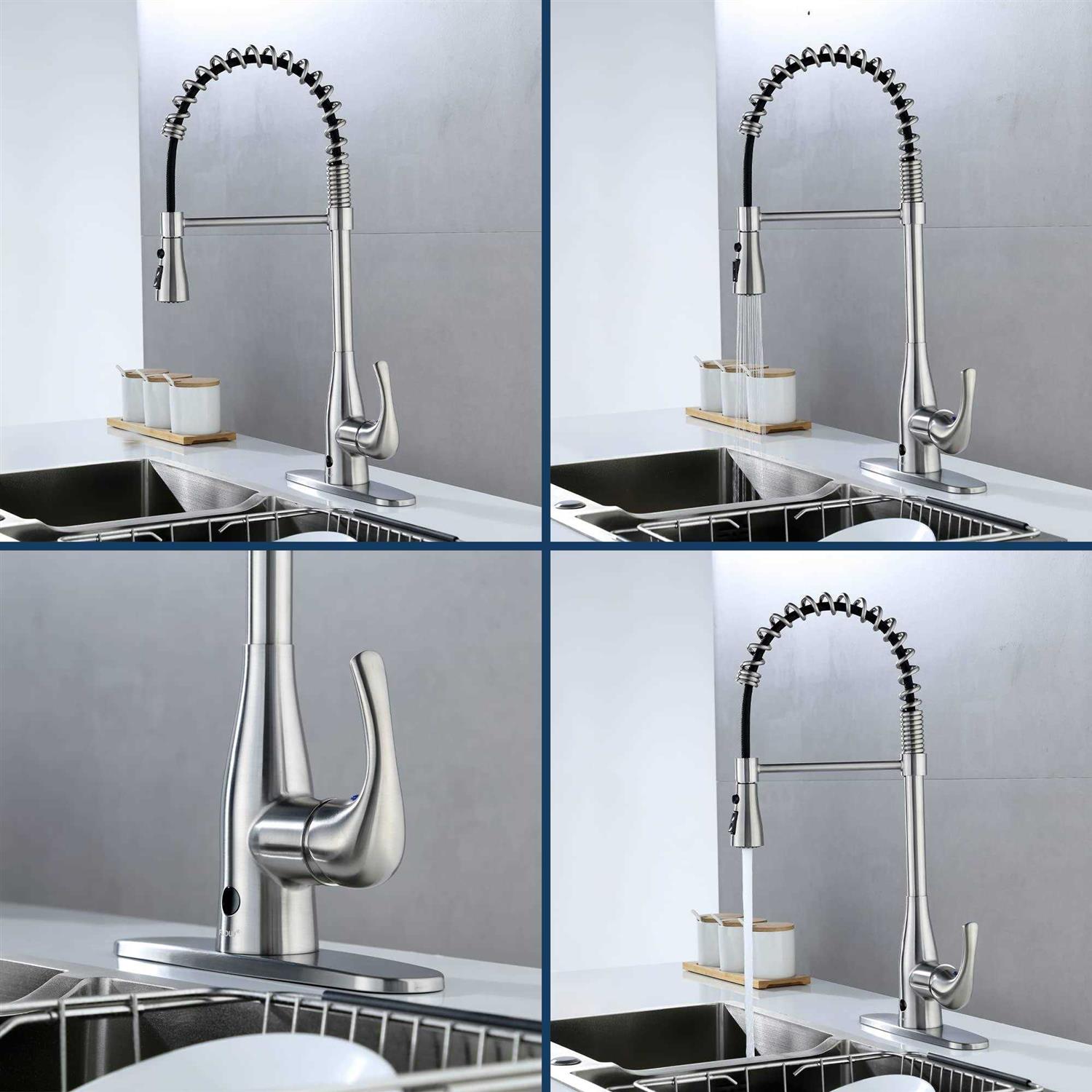 FLOW Motion Activated Single-Handle Pull-Down Spring Neck Sprayer Kitchen Faucet - Image 4