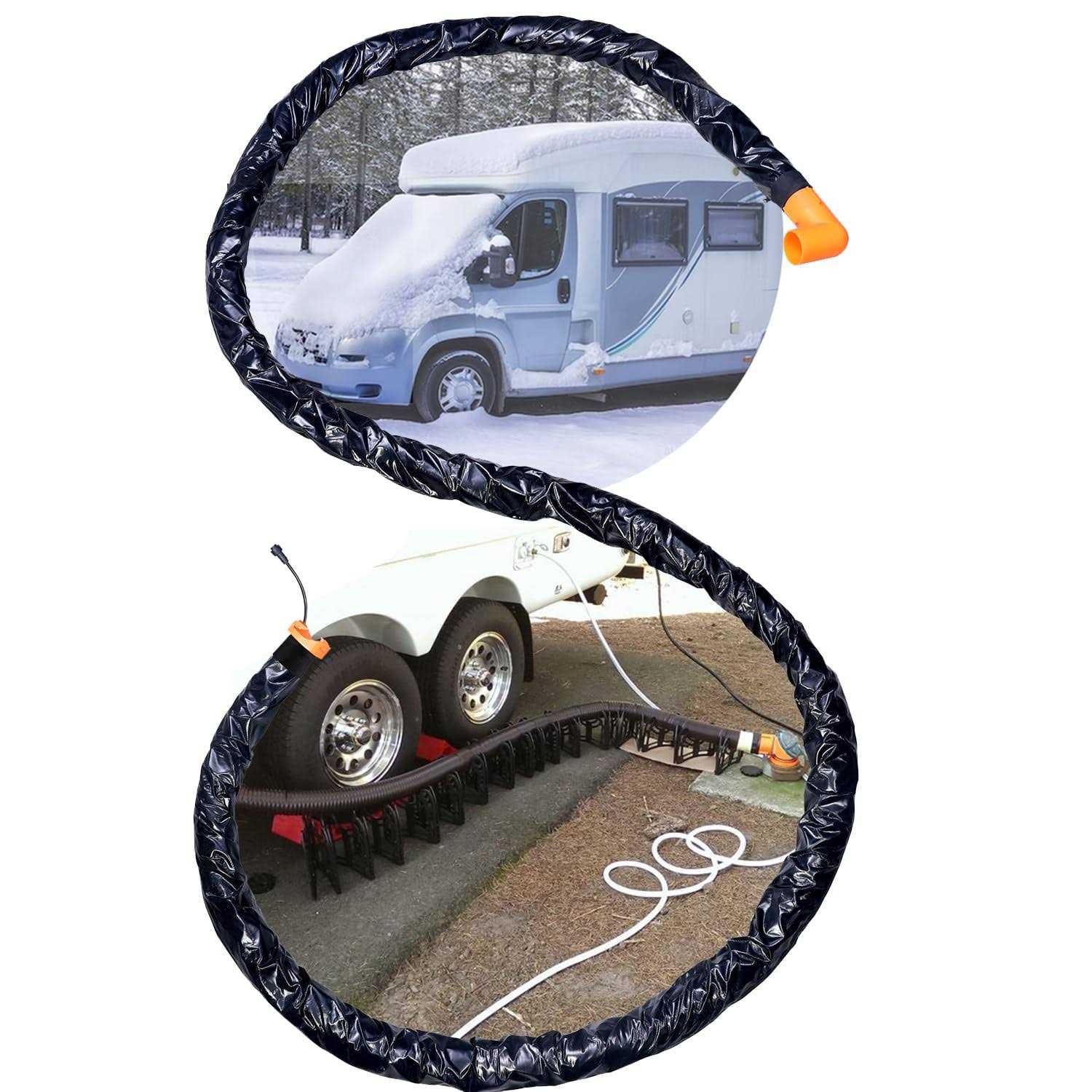 H&G lifestyles Heated Sewer Hose for RV Waste Hose Heater Anti-Freeze Prevent Freezing at -20°F 3inches Large Pipe Diameter Bayonet Fittings - Image 4