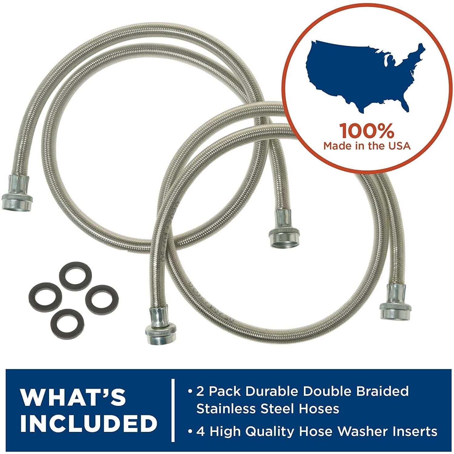 GE Appliances Washing Machine Stainless Steel Hoses PM14X10005 - Image 5