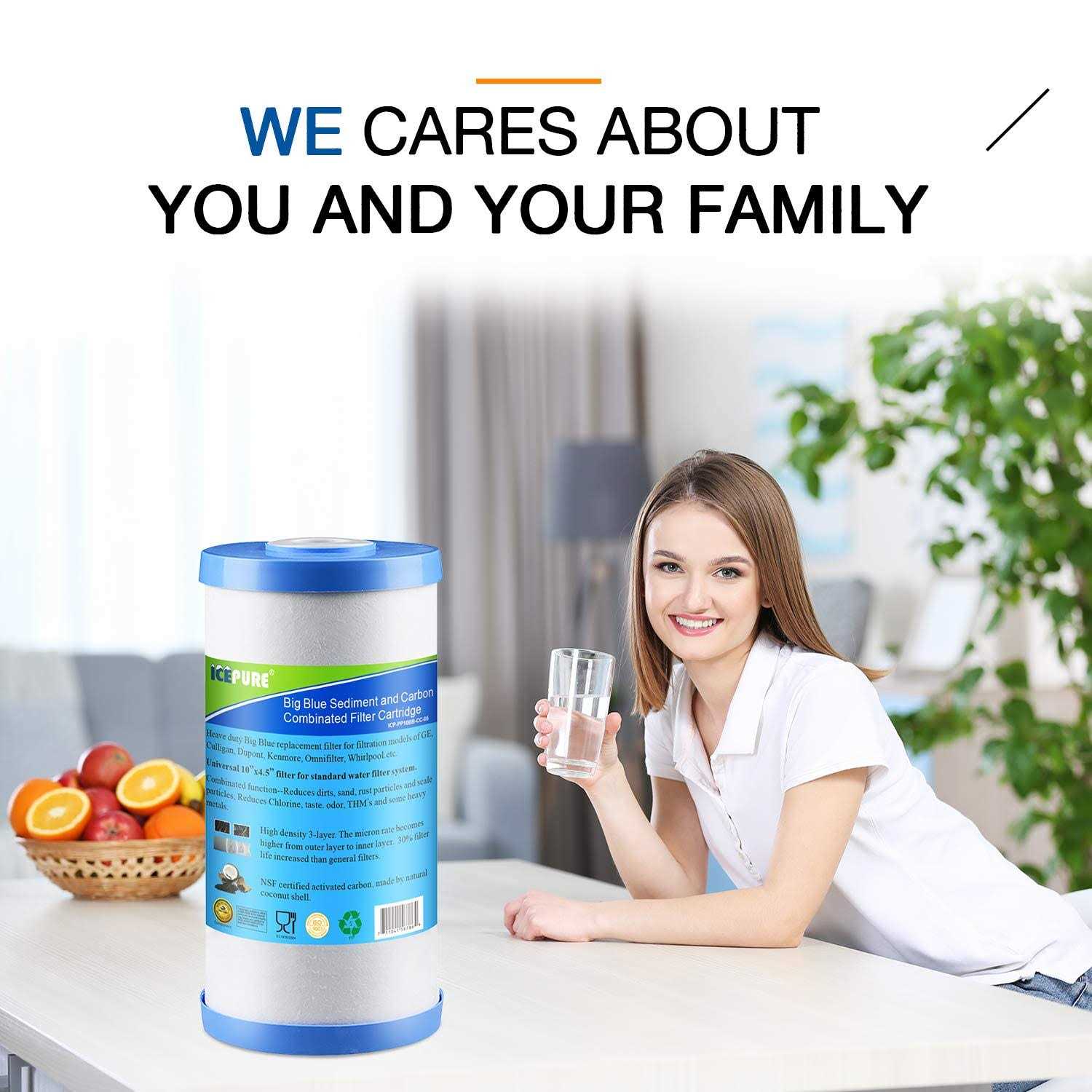 PUREPLUS 5 Micron 10 x 4.5 Whole House Sediment and Carbon Water Filter Replacement Cartridge for GE FXHTC - Image 3