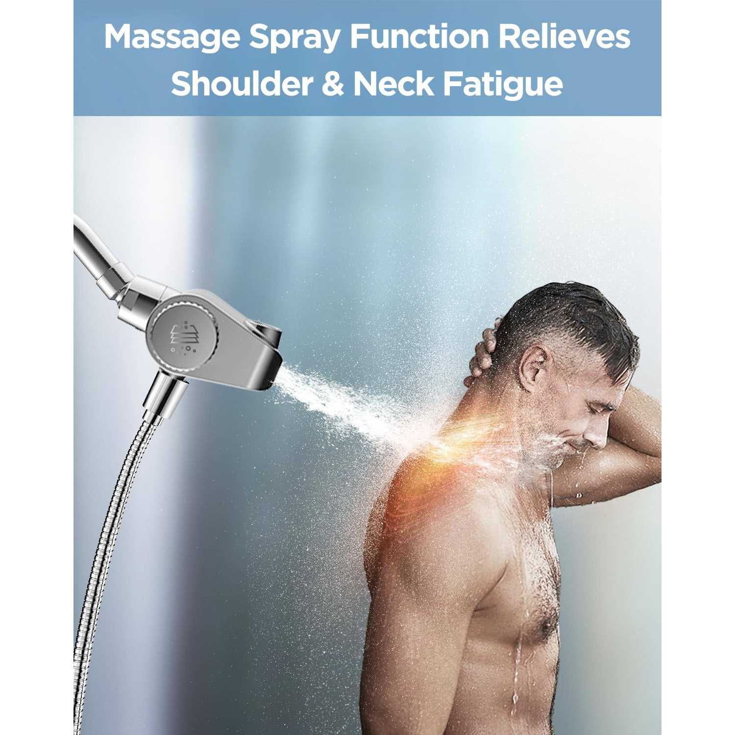 MakeFit Filtered Shower Head with Handheld Combo Dual 2-in-1 Spa System with Massage Shower Head and 10 Modes Hand Held - Image 2