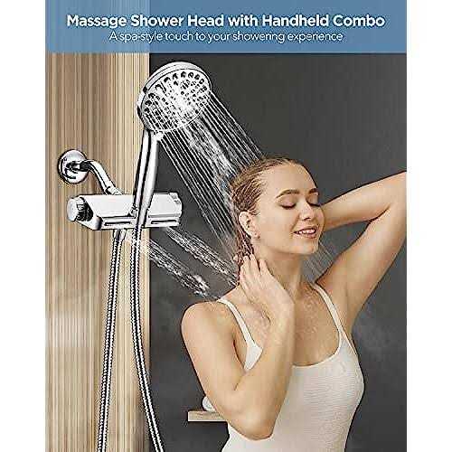 MakeFit Filtered Shower Head with Handheld Combo Dual 2-in-1 Spa System with Massage Shower Head and 10 Modes Hand Held - Image 5