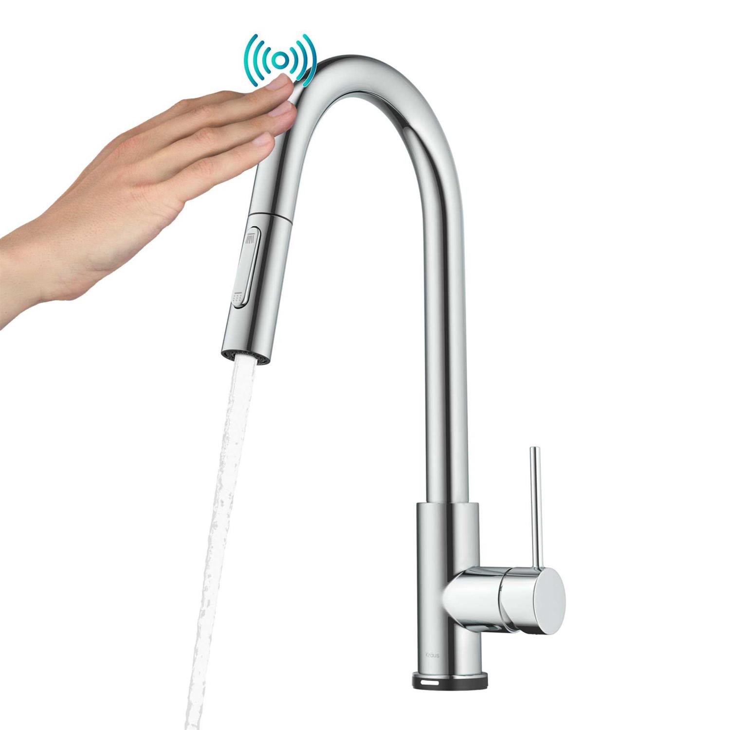 Kraus Oletto Contemporary Single-Handle Touch Kitchen Sink Faucet with Pull Down Sprayer - Image 3
