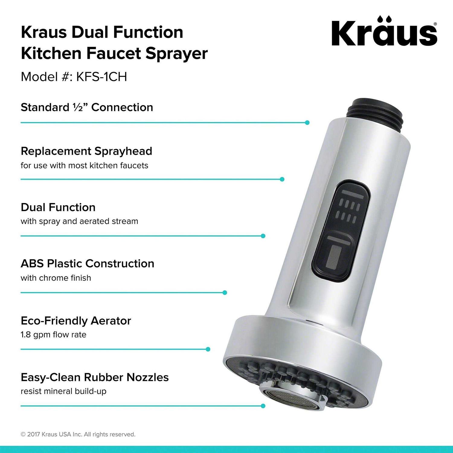 Kraus Dual Function Kitchen Faucet Sprayer KFS-1 - Image 5