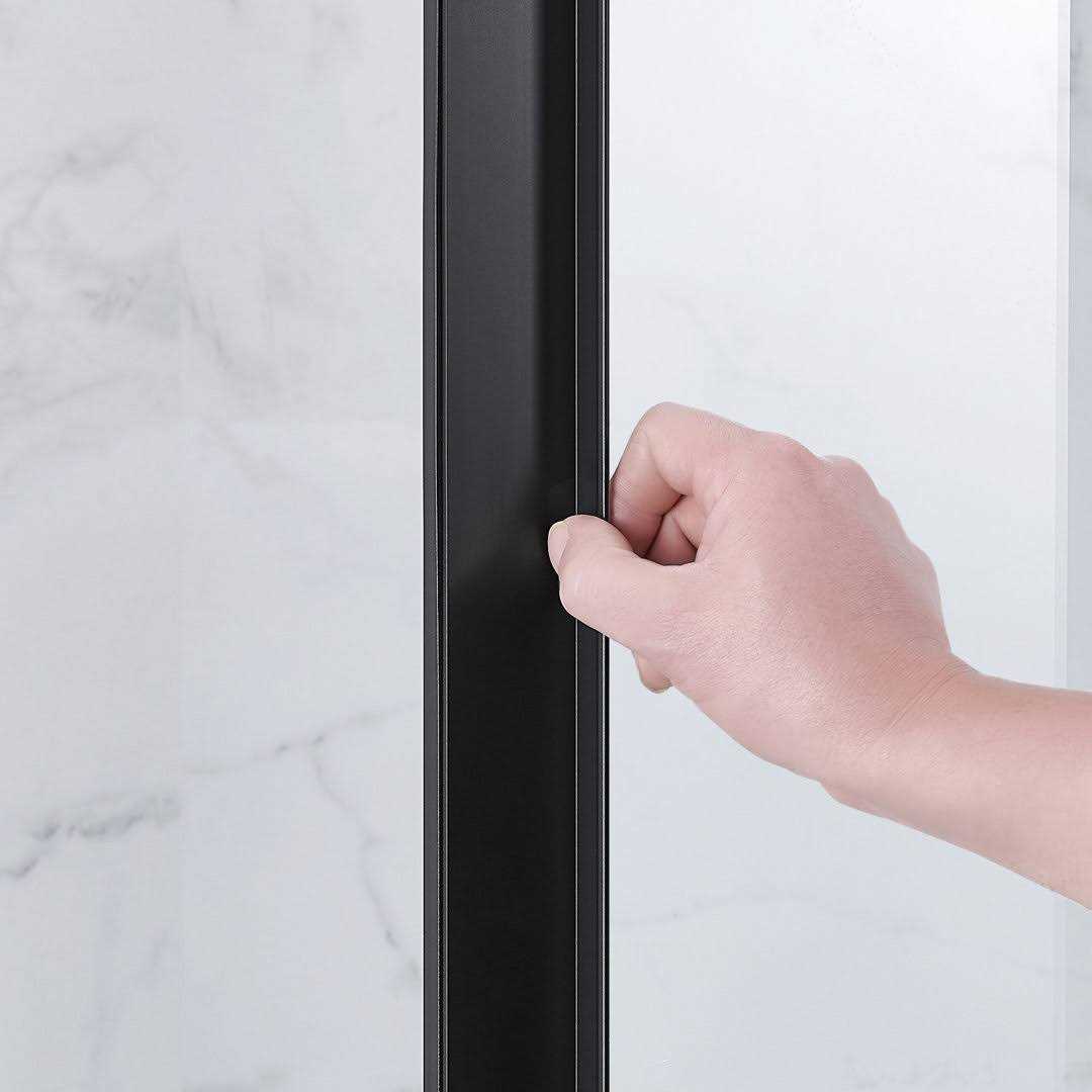 Ove Decors Larissa 48 in. Silk Screen Shower Door in Black 15SGP-LARI48-BLKWM - Image 5