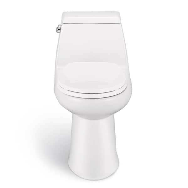 Glacier Bay 1-Piece 1.28 GPF High Efficiency Single Flush Round Front Toilet - Image 4