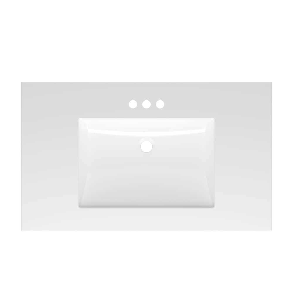 Project Source Cultured Marble Vanity Top With Single Rectangular Bowl TR237-3 - Image 3