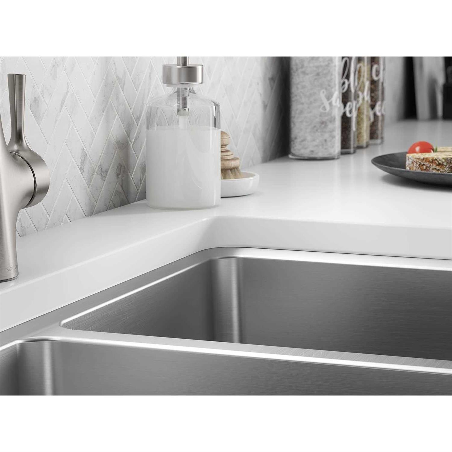 kohler Buckley 32-1/4 x 18-3/8 x 9-5/16 Undermount Double-equal Kitchen Sink 28900-NA - Image 3