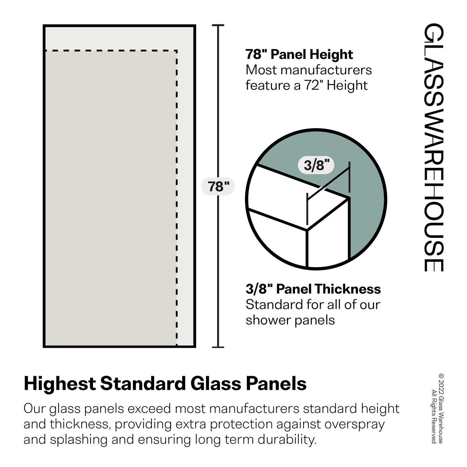 Glass Warehouse 78 in. H Fixed Frameless Single Panel Radius Shower Door GW-F-RAD - Image 5