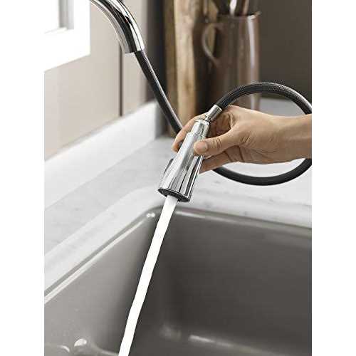 KOHLER Simplice Single Handle Pull-Down Kitchen Faucet K-596-BL - Image 4