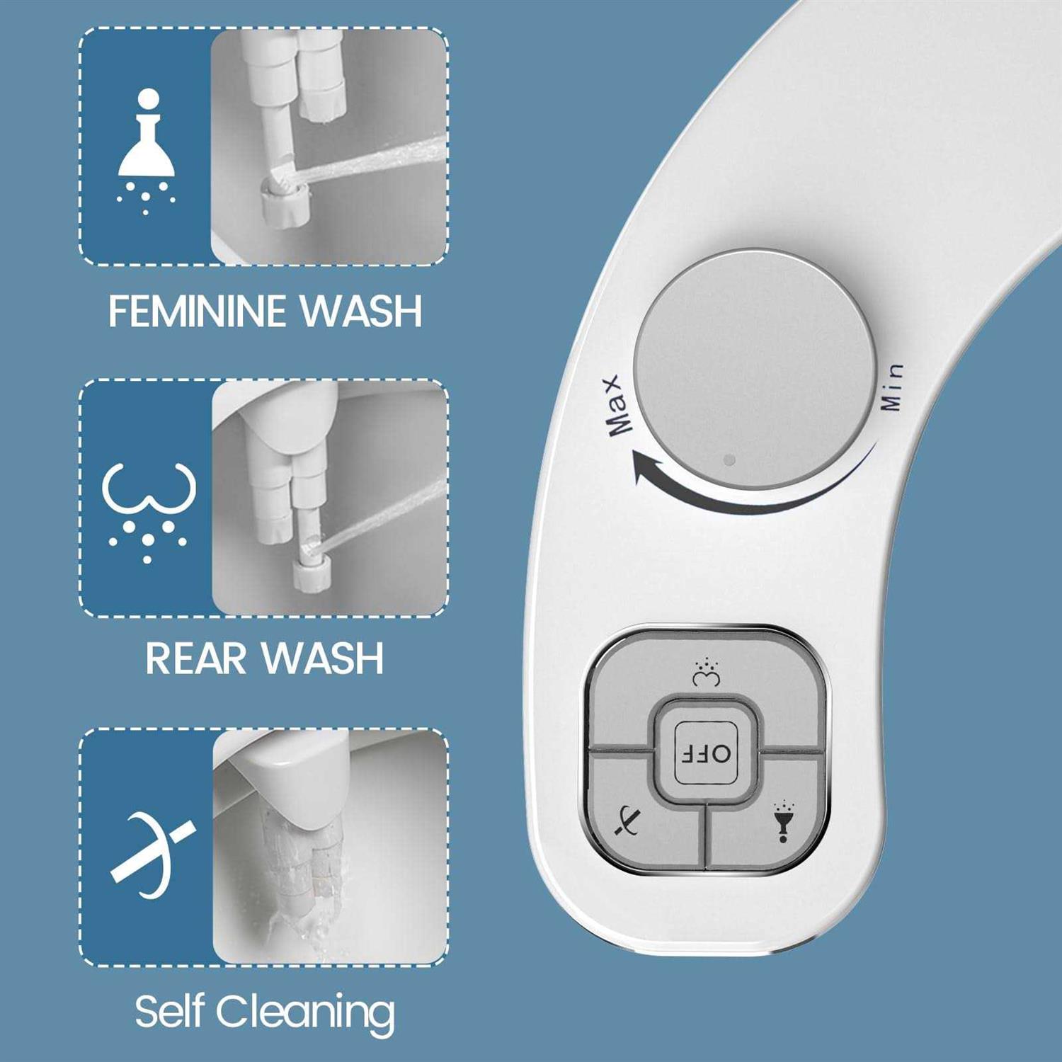 PIKETS Bidet Attachment for Toilet Dual Nozzle Non-Electric Fresh Water Bidet Toilet Seat Attachment with Nozzle Self - Image 4