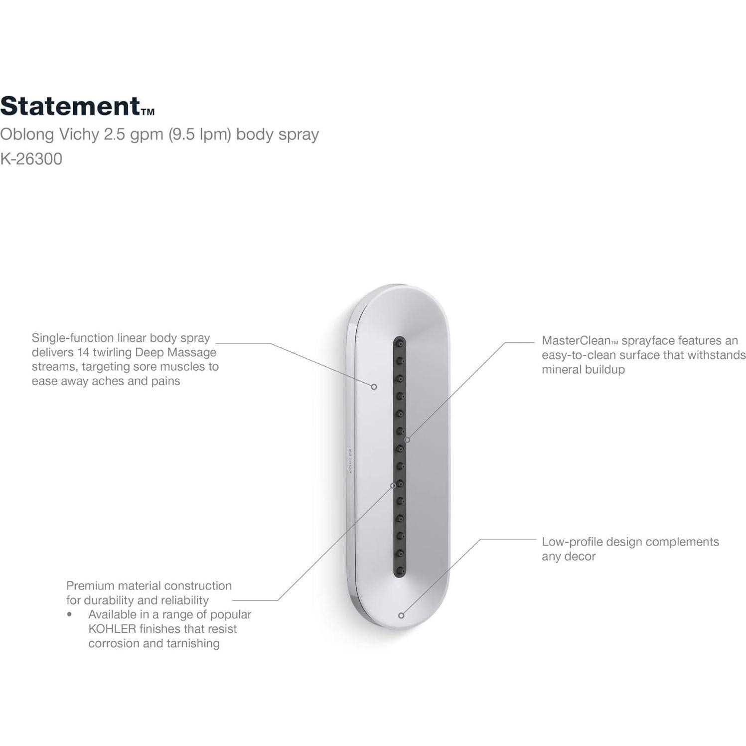 KOHLER Statement Oblong Vichy Body Spray - Image 3