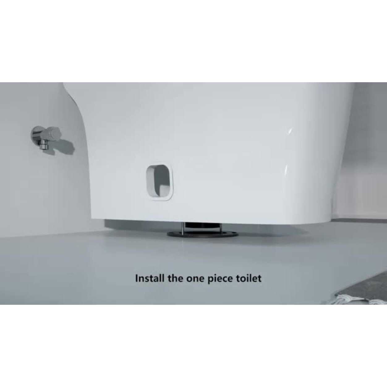 FUNKOL 1-Piece 1.1/1.6 GPF Dual Flush Elongated Shape Ceramic Toilet - Image 5