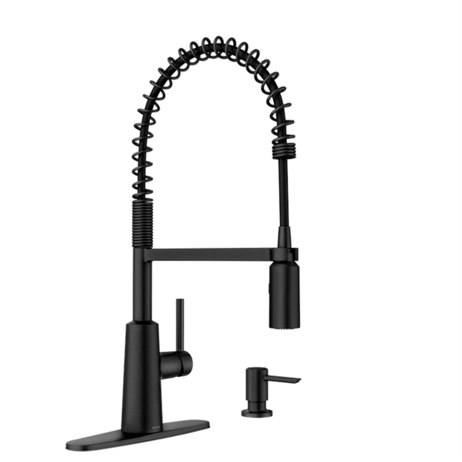 Moen Nori One Handle Matte Black Kitchen Faucet 87897BL