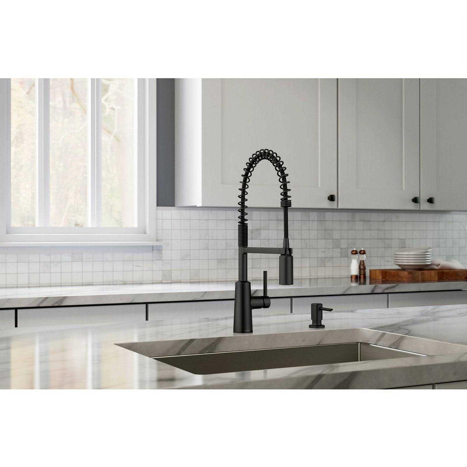 Moen Nori One Handle Matte Black Kitchen Faucet 87897BL - Image 5