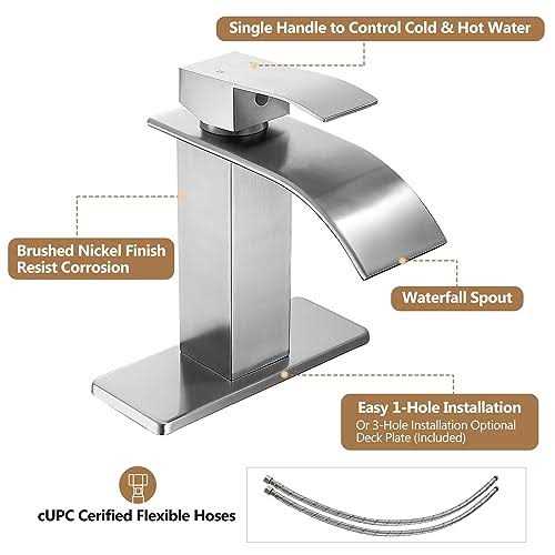 Fransiton Black Waterfall Bathroom Faucet Rv Lavatory Single Handle 1 or 3 Hole Bathroom Sink Faucet Washbasin Faucet with Deck - Image 3