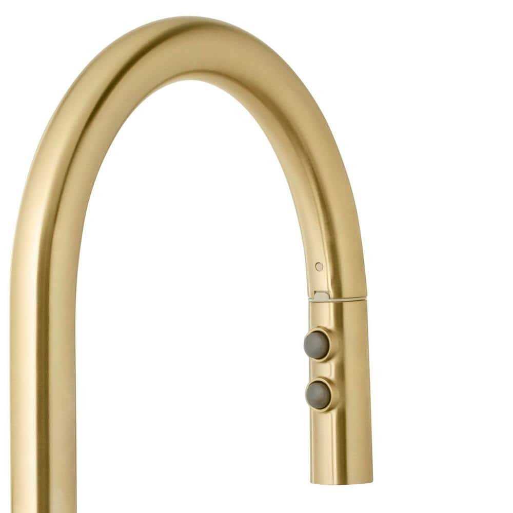 Glacier Bay Upson Single-Handle Pull-Down Sprayer Kitchen Faucet in Matte Gold - Image 4