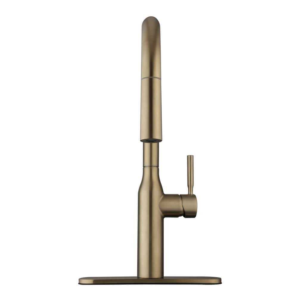 Glacier Bay Upson Single-Handle Pull-Down Sprayer Kitchen Faucet in Matte Gold - Image 5