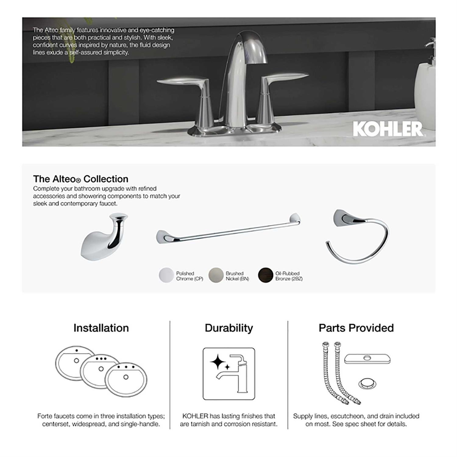 KOHLER K-45131 Alteo Wall-Mount Diverter Bath Spout - Image 5