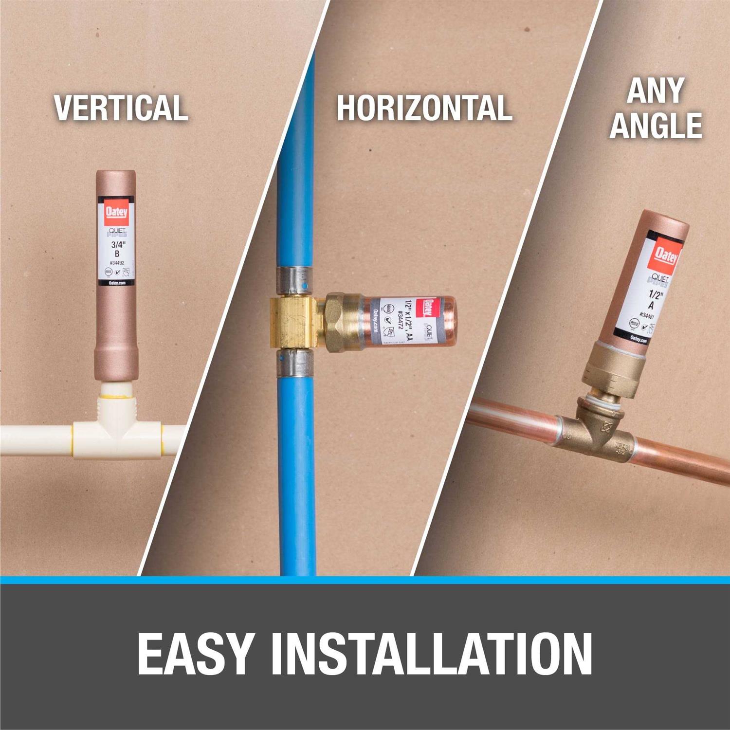 Oatey 0.37 in. Brass Compression Hammer Arrestor - Image 3