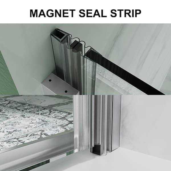 ES-DIY 58 in. H Sliding Frameless Tub Door in Chrome Clear Glass - Image 5