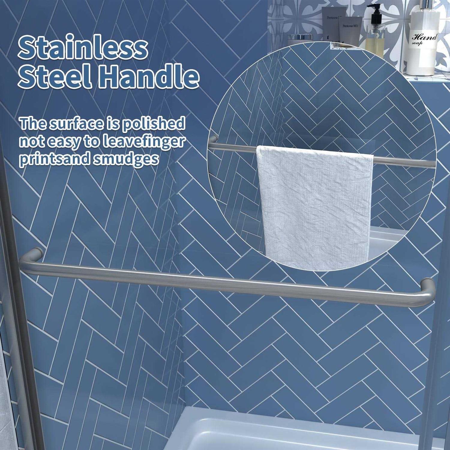 ExBriteUSA Glide 50-54 in. W x 70 in. H Sliding Glass Shower Doors Frame - Image 4