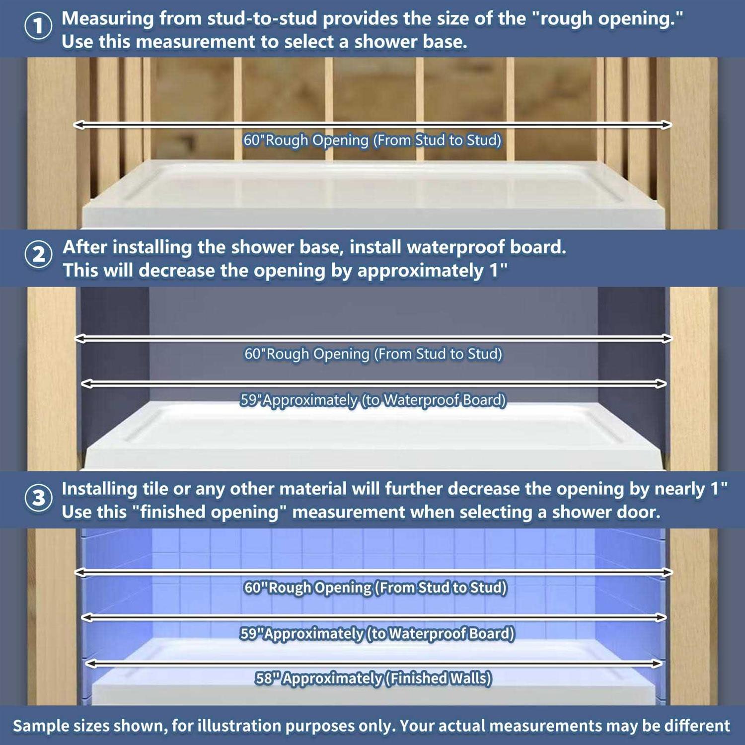 ExBriteUSA Glide 50-54 in. W x 70 in. H Sliding Glass Shower Doors Frame - Image 5