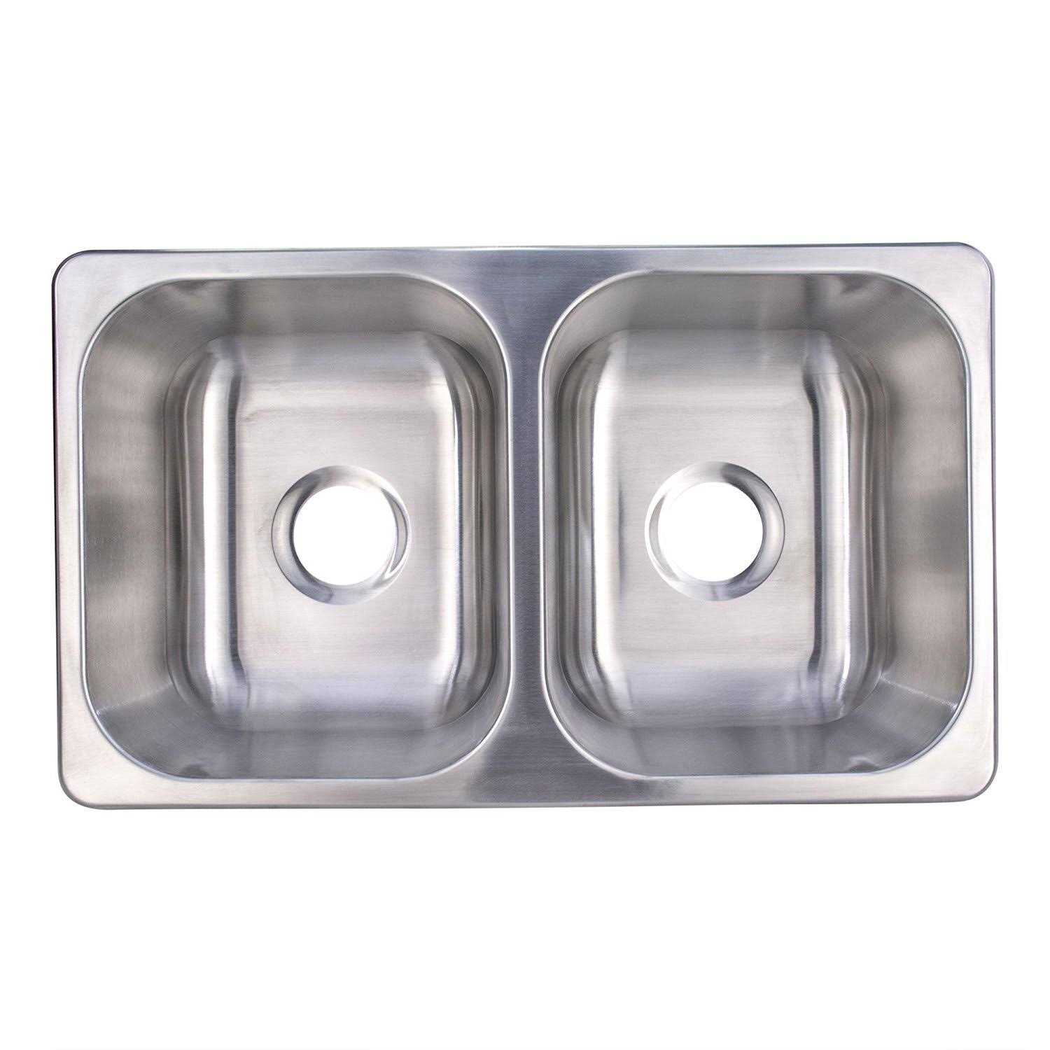 RecPro RV Stainless Steel Sink 27x16x17 Double RV Kitchen Sink - Image 4