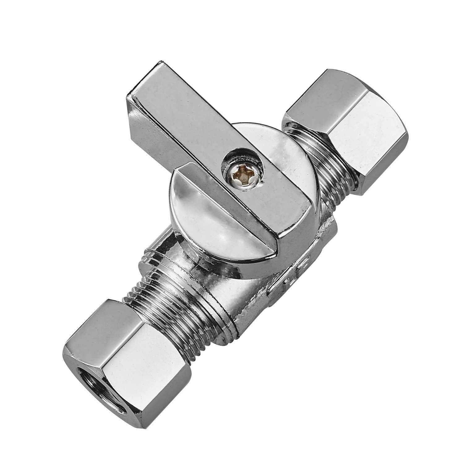 Minimprover 2 Pack Premium Brass Compression x Compression Quarter Turn Water Straight Angle Valve - Image 2