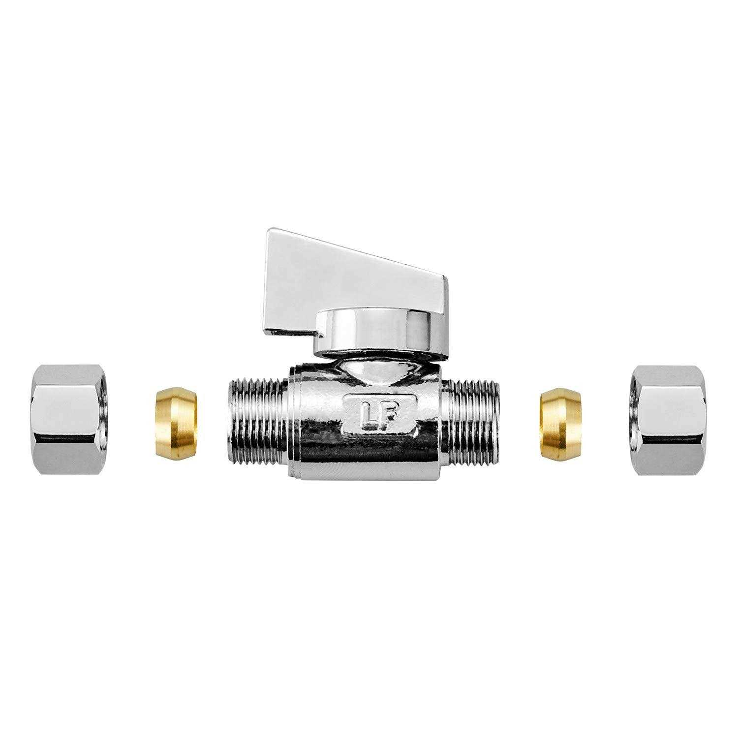 Minimprover 2 Pack Premium Brass Compression x Compression Quarter Turn Water Straight Angle Valve - Image 4