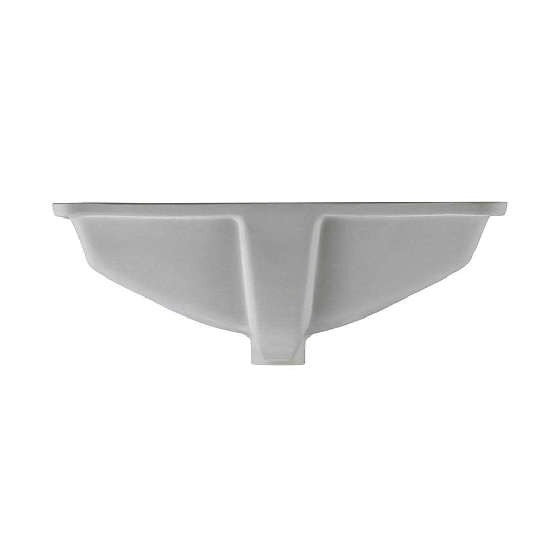 MEJE Vessel Sink Rectangle Undermount Bathroom Sink Lavatory Vanity Ceramic Pure White - Image 5