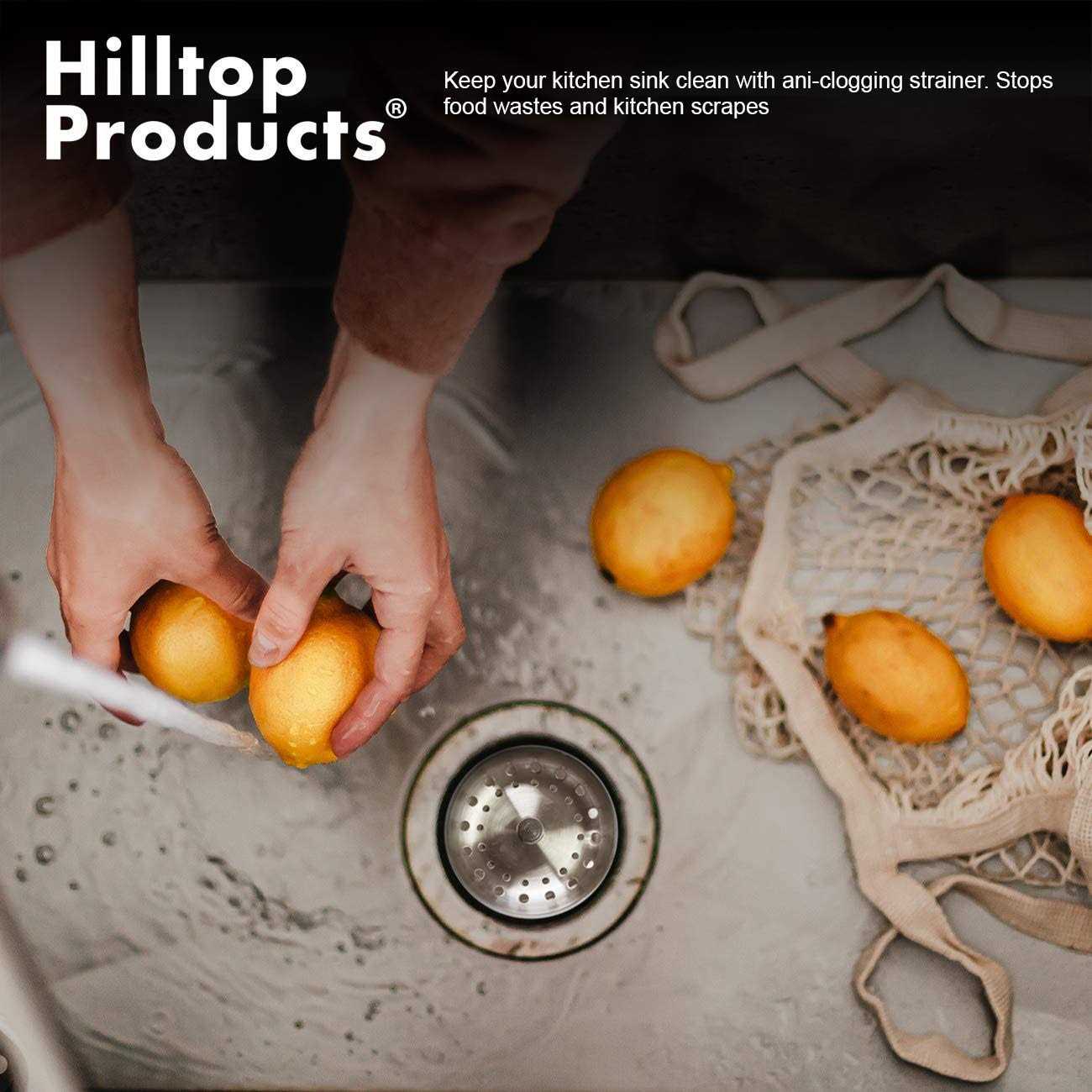 Hilltop Products 2 Pack Kitchen Sink Strainer and Stopper Combo Basket Replacement for Standard 3-1/2 inch Drain - Image 4