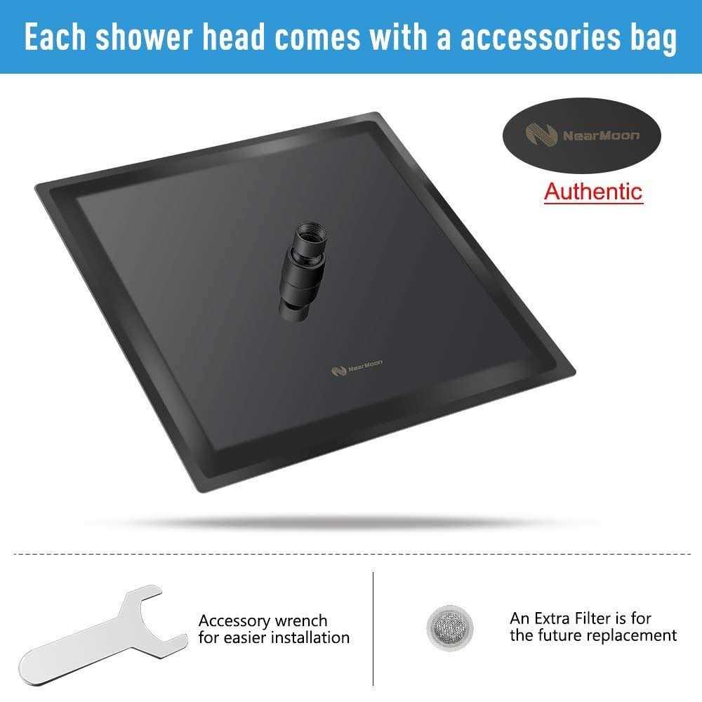 Large Rain Shower Head NearMoon Luxury Square Stainless Steel Rainfall Showerhead - Image 3