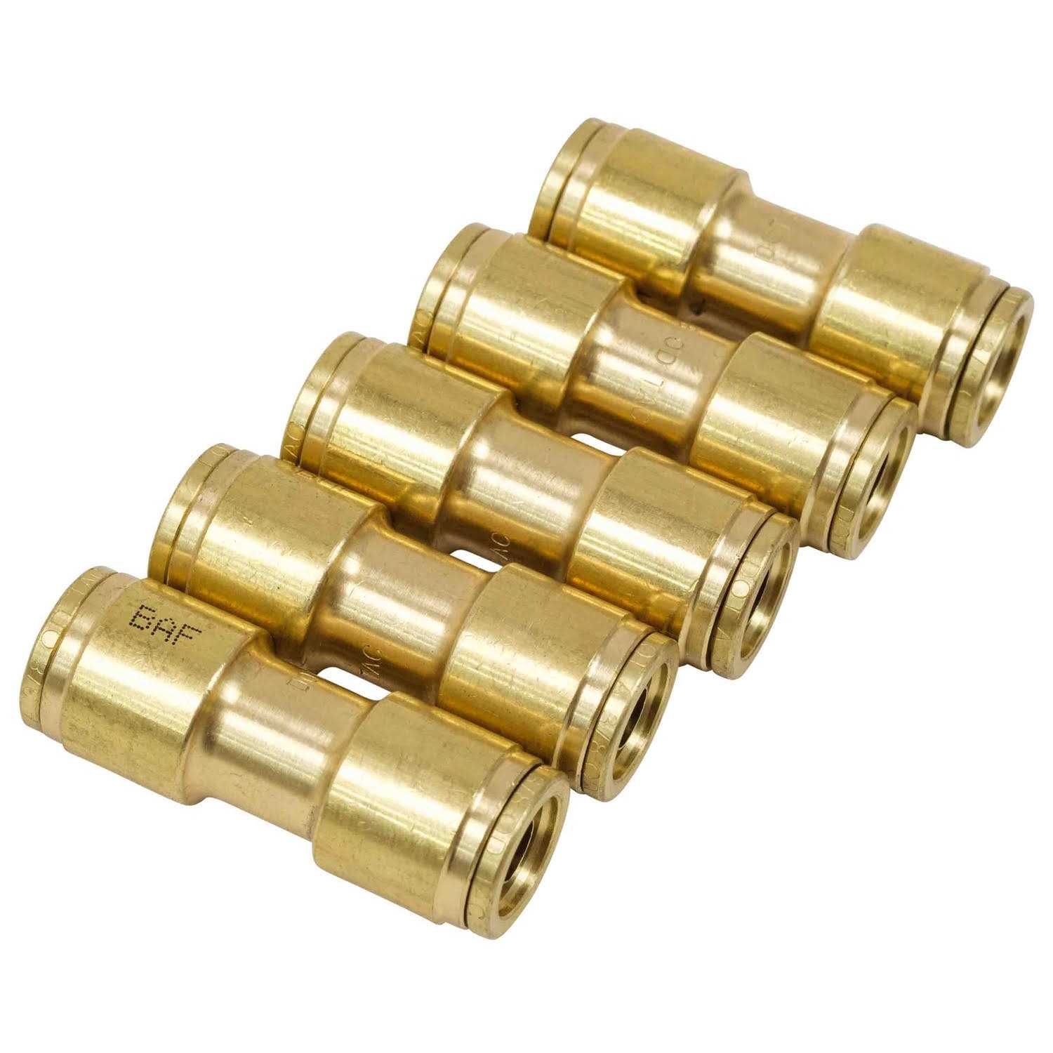 Mytee Products Dot Brass Push to Connect Fitting Straight Union Tube Connector Air Brake Tube Fitting