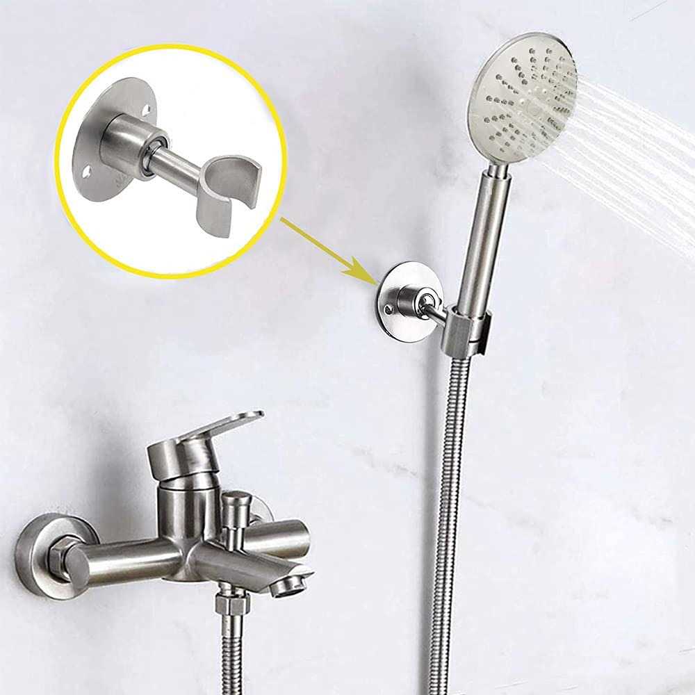 Lokyanwin Shower Head Holder,360° Adjustable Stainless Steel Handheld Shower Head Bracket Holder Wall Mount,Steel Shower Spray Holder Wall Mount - Image 4