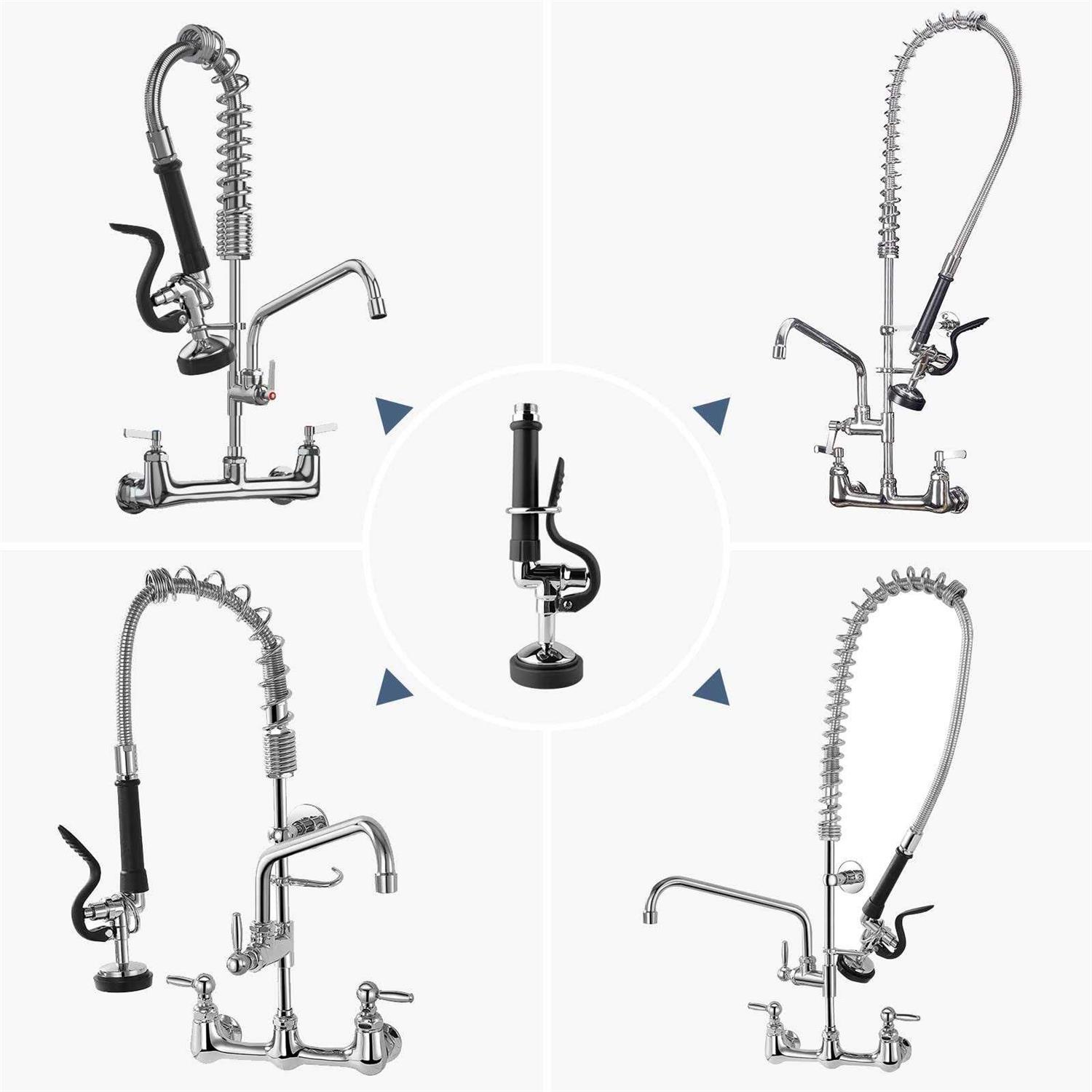 FAUAID Pre Rinse Sprayer Commercial Sink Sprayer Head,1.42GPM Spray Valve Dish Sprayer Nozzle with Ergonomic Handle - Image 3