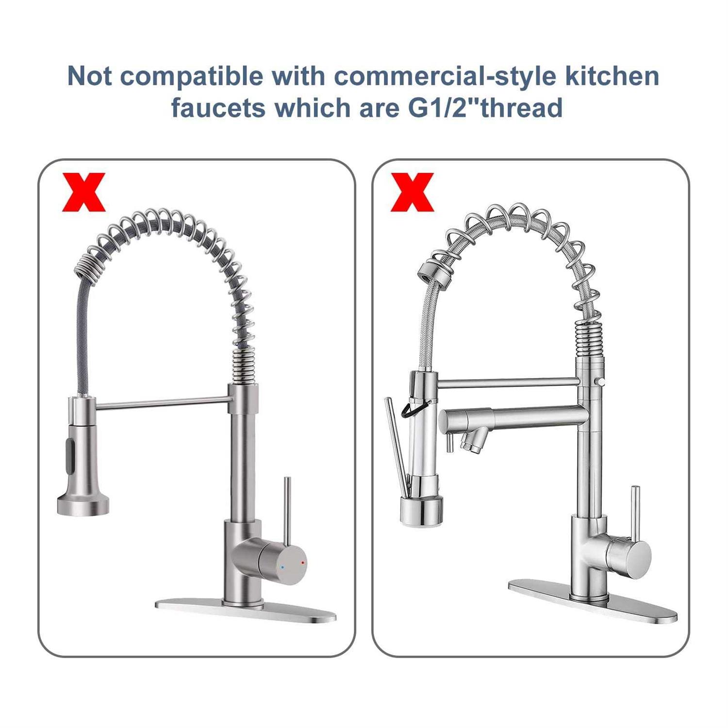 FAUAID Pre Rinse Sprayer Commercial Sink Sprayer Head,1.42GPM Spray Valve Dish Sprayer Nozzle with Ergonomic Handle - Image 5