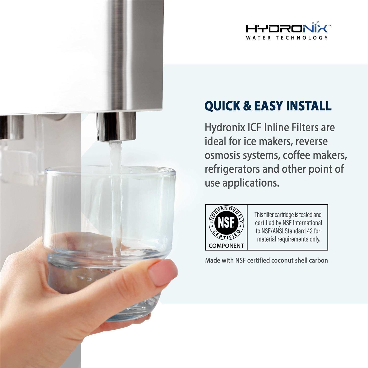 Hydronix ICF-10 Inline Coconut Carbon Water Filter - Image 2