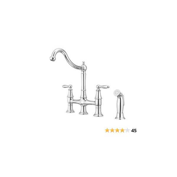 Pfister Courant Two Handle Bridge Kitchen Faucet with Side Spray - Image 5