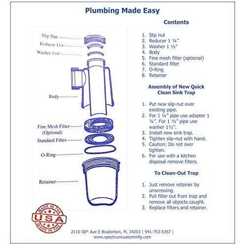 Quick Clean Sink Trap Industrial 1 1/2 & 1 1/4 P-Trap Replacement Upgrade - Image 5