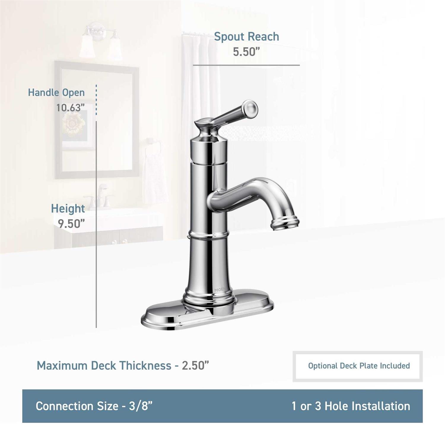 Moen Belfield One-Handle Bathroom Faucet 6402 - Image 3