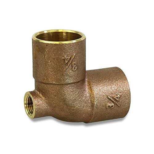 Everflow Supplies CFCT3418 Cast Brass Baseboard Tee Fitting with Solder Cup to Female Thread Connection and Solder Cup Branch - Image 5