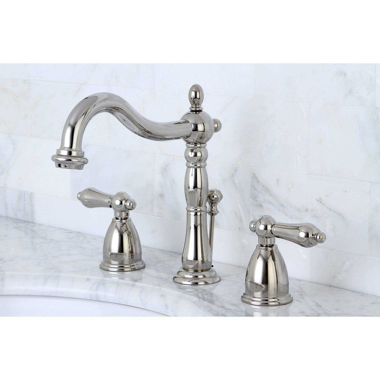 Kingston Brass KB1972AL Heritage Widespread Bathroom Faucet with Brass Pop-Up - Image 4