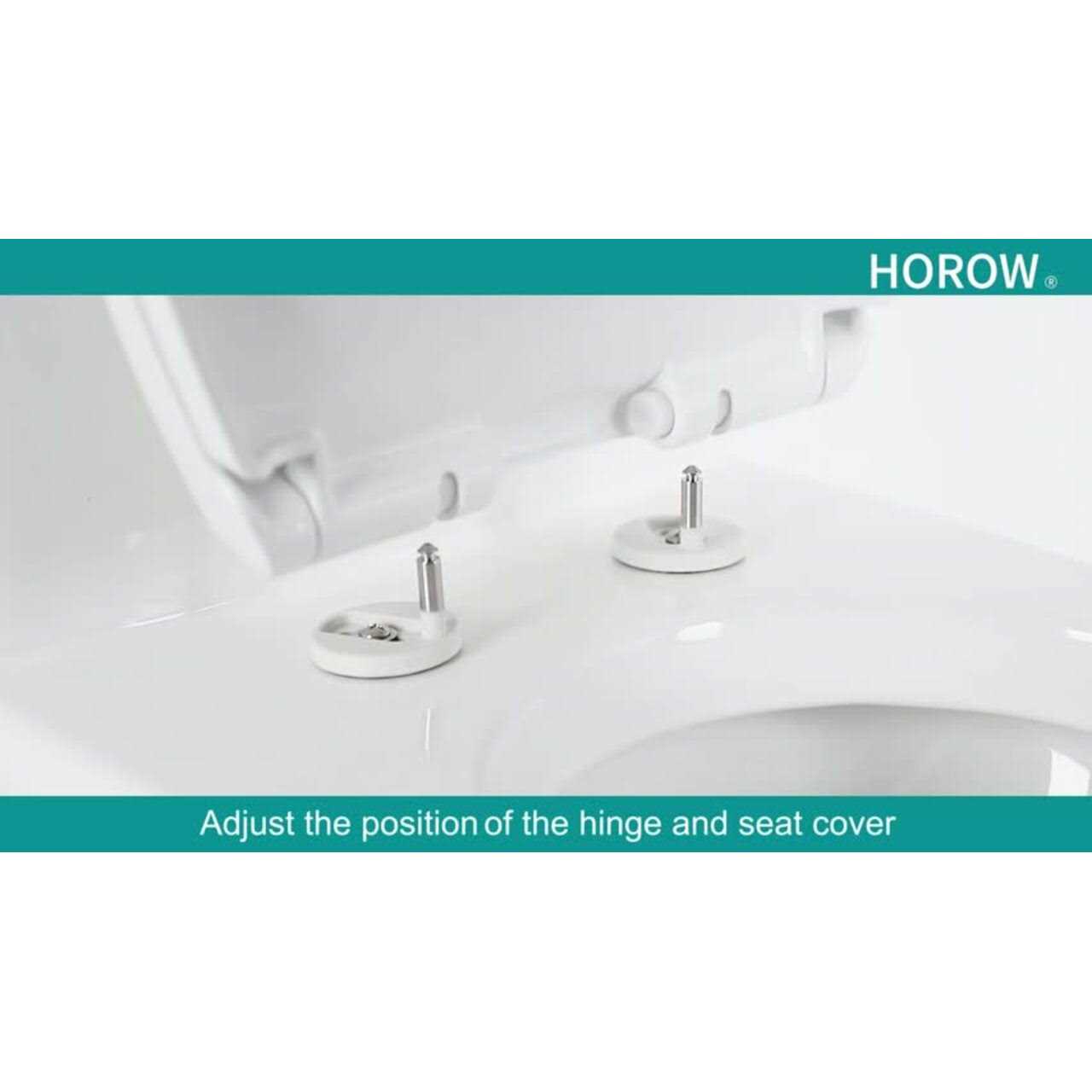 HOROW 1-piece 0.8/1.28 GPF Dual Flush Round Toilet - Image 3