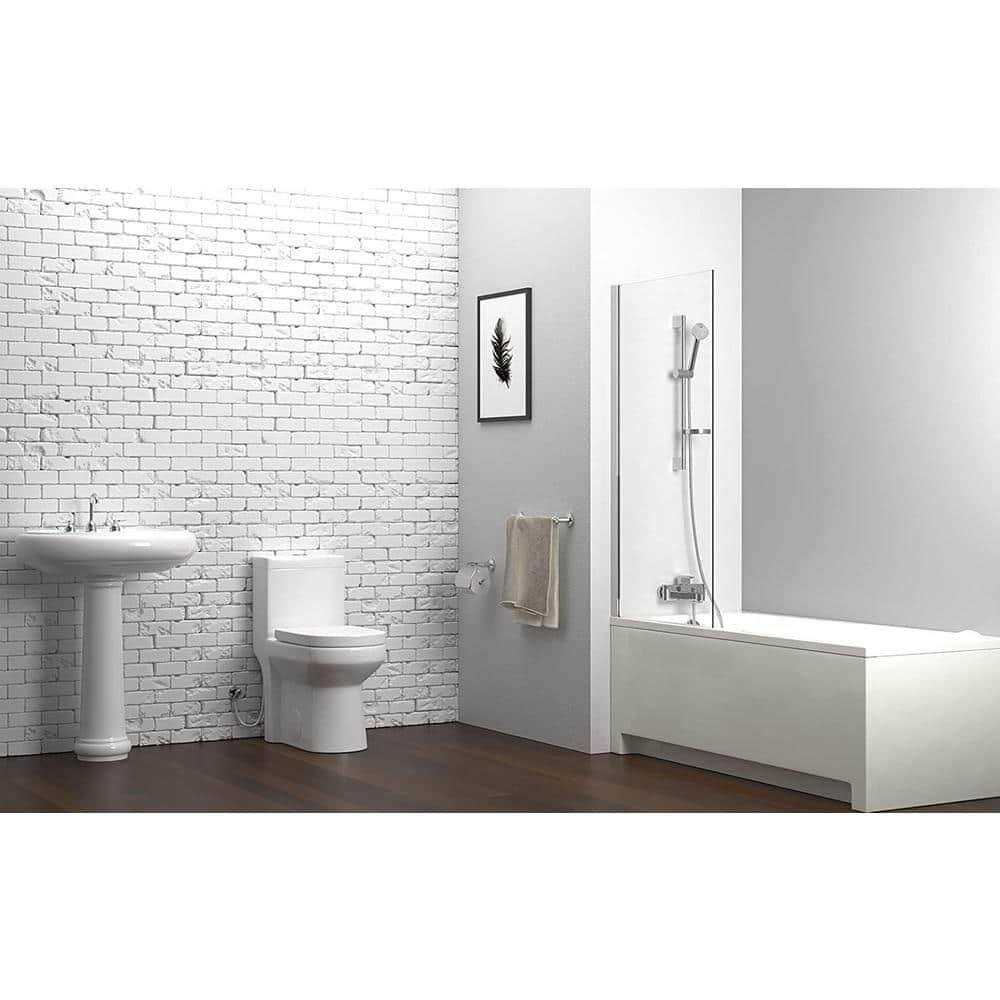 HOROW 1-piece 0.8/1.28 GPF Dual Flush Round Toilet - Image 4
