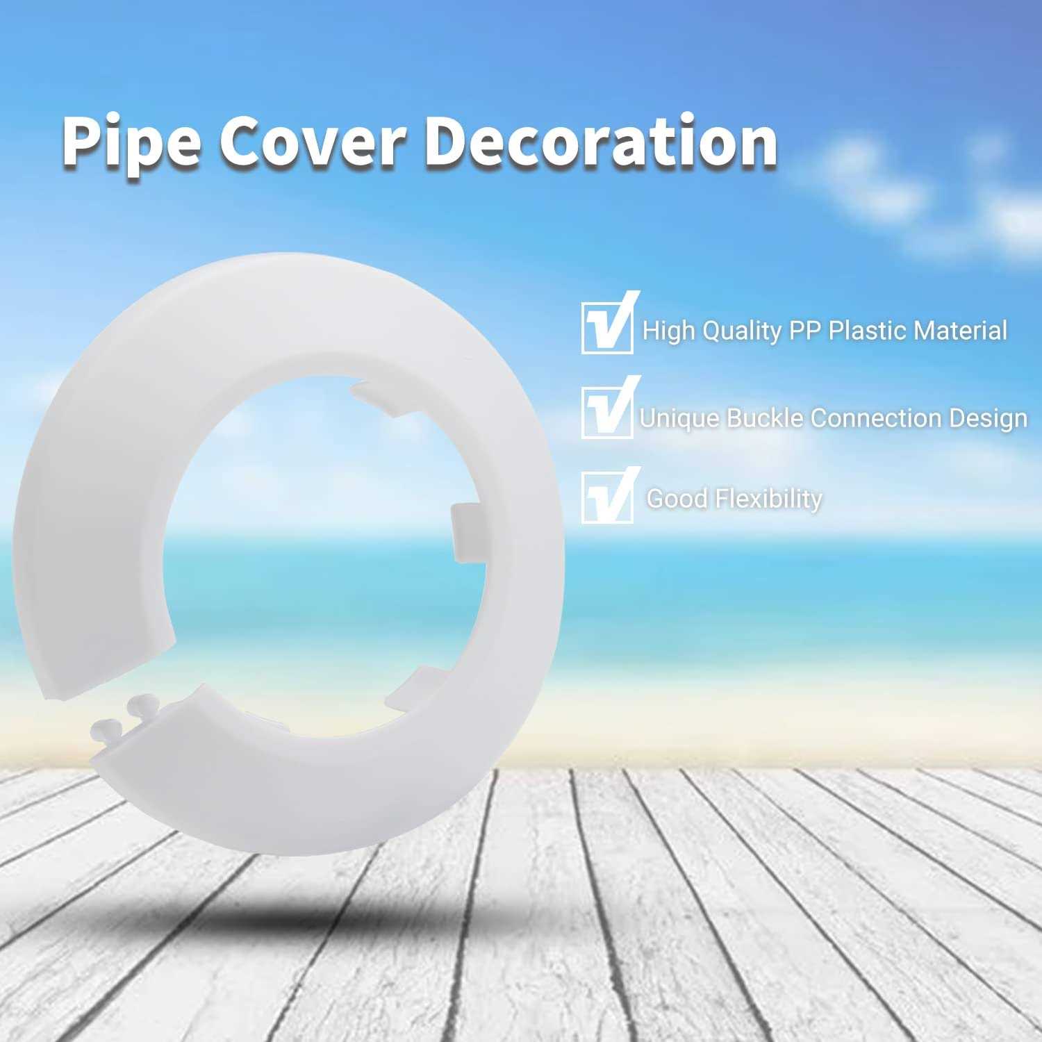 MroMax Fit Outer Diameter Flange Water Pipe Cover Decoration White Pipe Cover Radiator PP Plastic Escutcheon Collar for Wall Pipe - Image 5